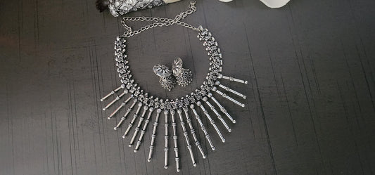 Silver Necklace and earrings