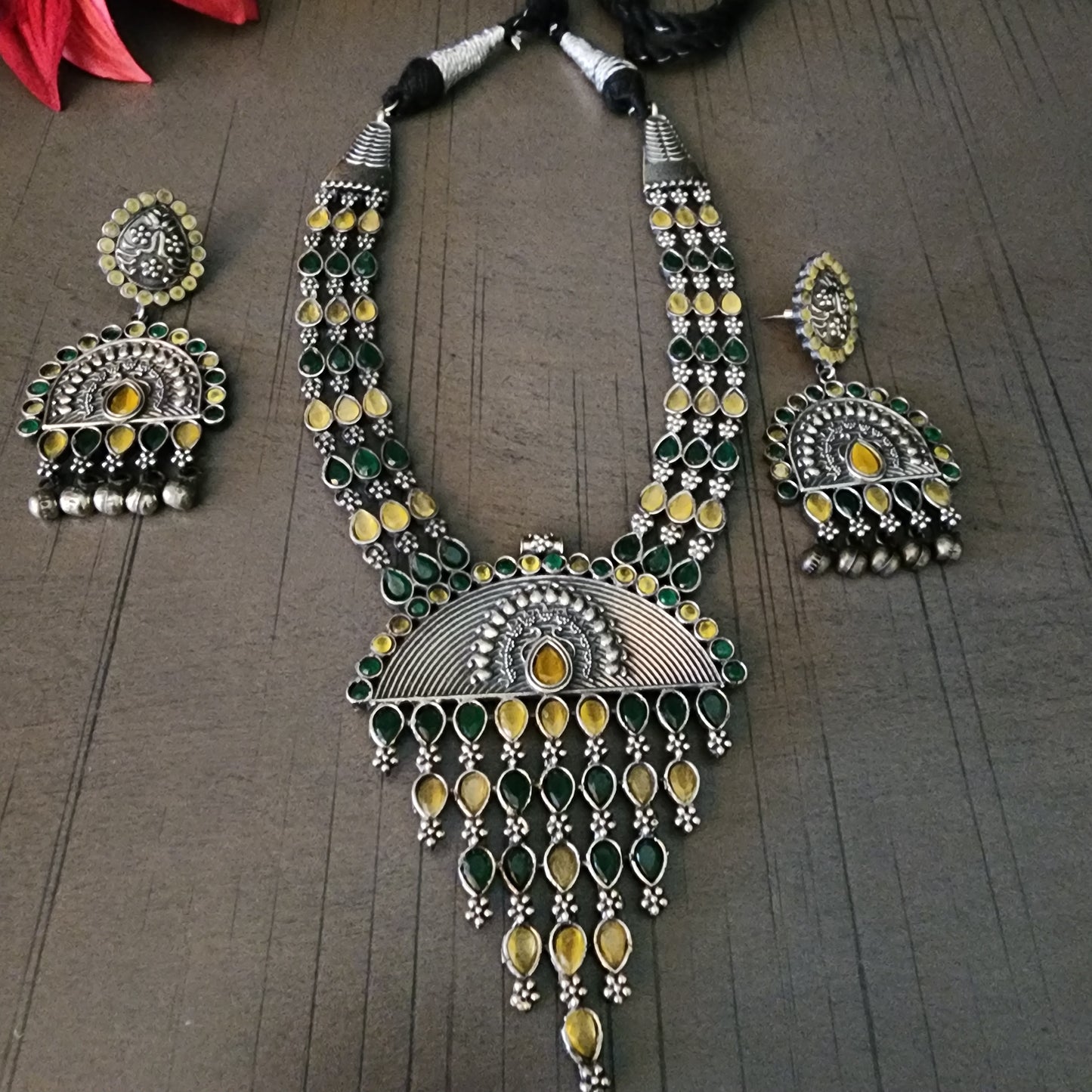 Premium Quality Oxidise Replica Tribal Jewelry set
