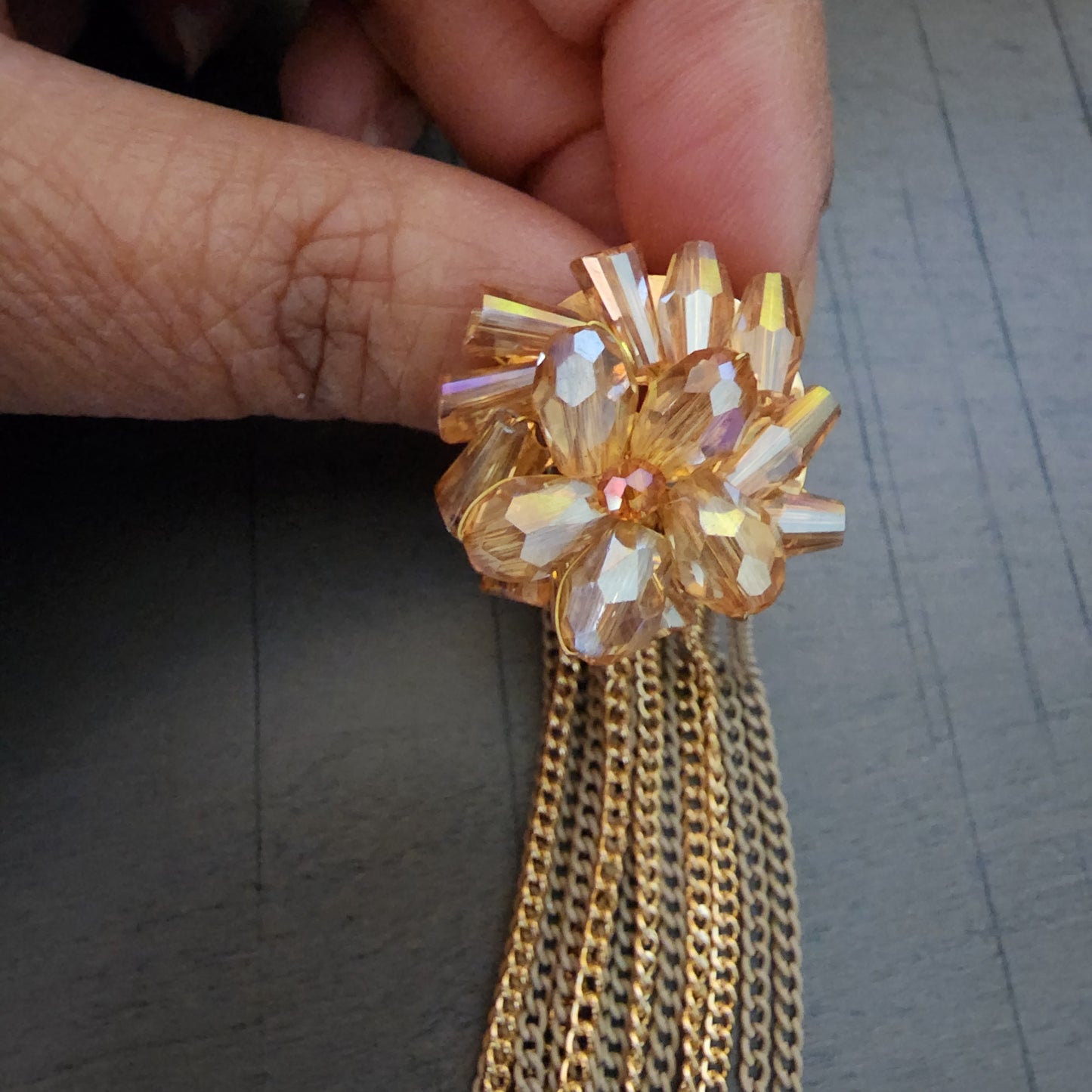 Handmade Crystal Beads Statement Earrings
