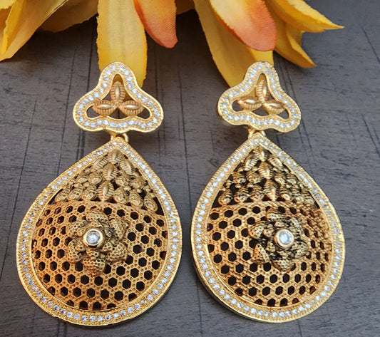 CZ Gold Plated Earrings