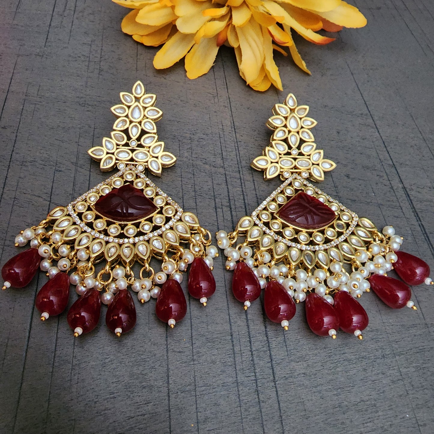 Sabby Sachhi Inspired Premium Kundan Stament  Earrings