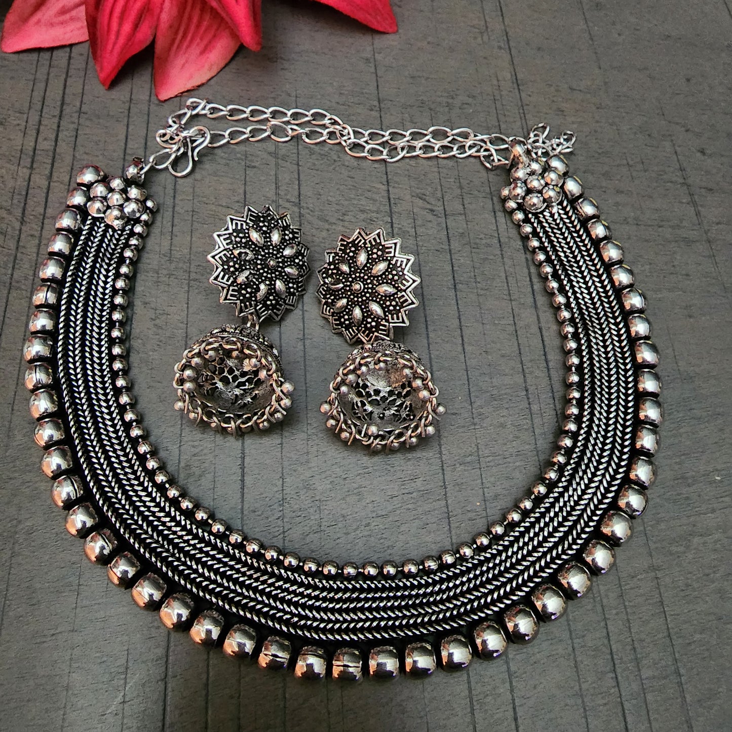 Oxidise Necklace and Earrings