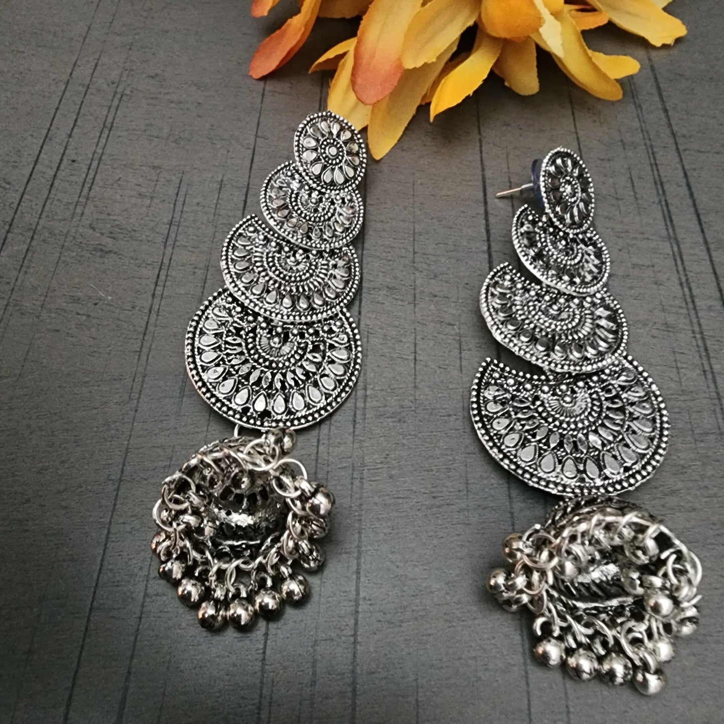 Gini oxidise earrings Jhumka