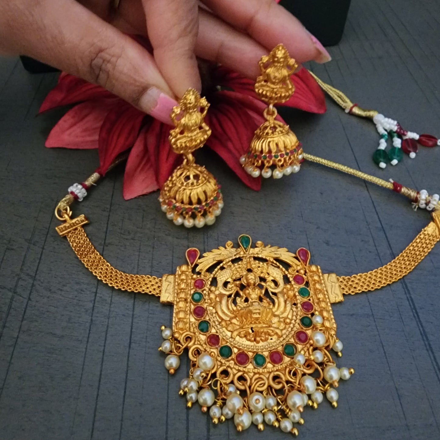 Temple Chocker and Earrings