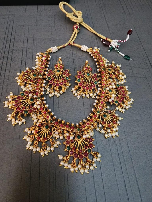 Temple Necklace and Earrings