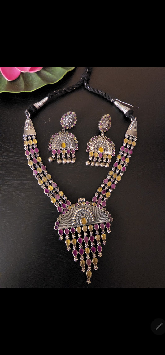 Premium Quality Oxidise Replica Tribal Jewelry set