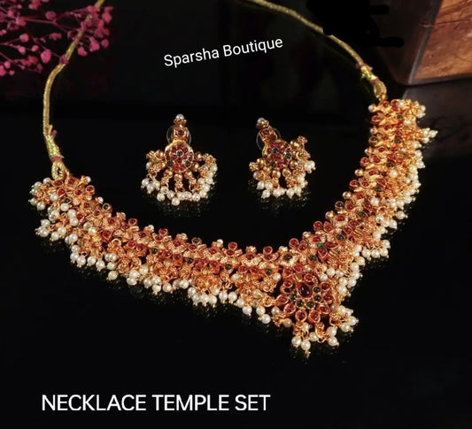 Antique Temple Necklace and Earrings